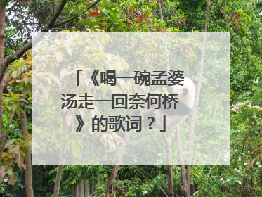 《喝一碗孟婆汤走一回奈何桥》的歌词？