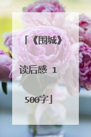 《围城》读后感 1500字