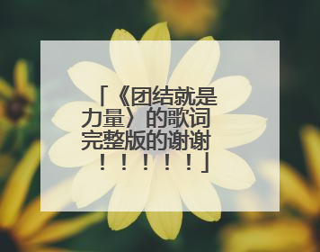 《团结就是力量〉的歌词完整版的谢谢！！！！！