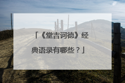 《堂吉诃德》经典语录有哪些？