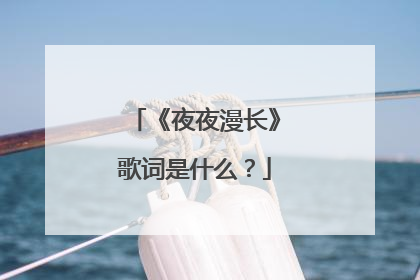 《夜夜漫长》歌词是什么?