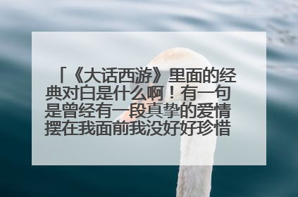 《大话西游》里面的经典对白是什么啊！有一句是曾经有一段真挚的爱情摆在我面前我没好好珍惜，当.....