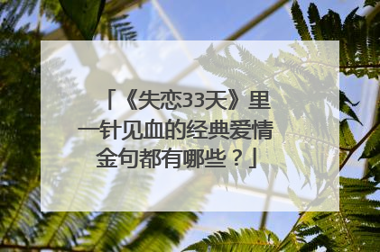 《失恋33天》里一针见血的经典爱情金句都有哪些？