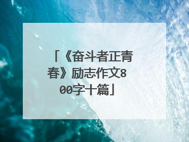 《奋斗者正青春》励志作文800字十篇