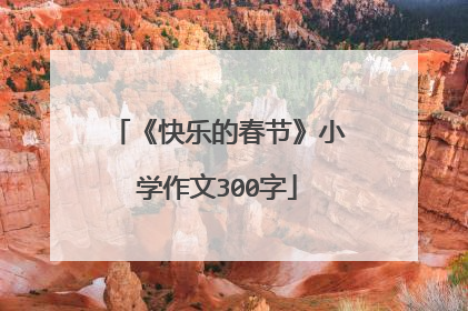 《快乐的春节》小学作文300字