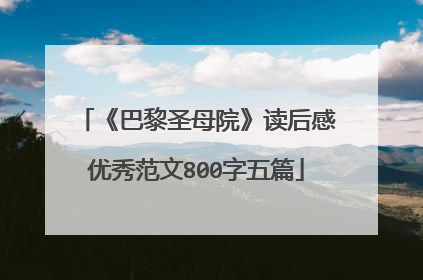 《巴黎圣母院》读后感优秀范文800字五篇