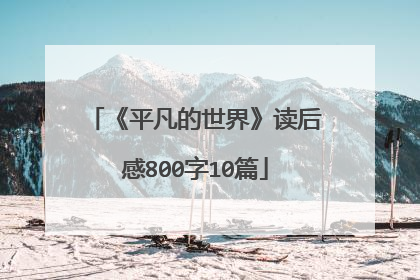 《平凡的世界》读后感800字10篇