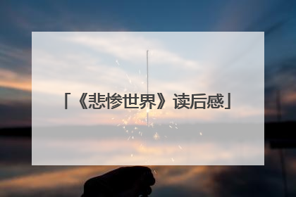 《悲惨世界》读后感