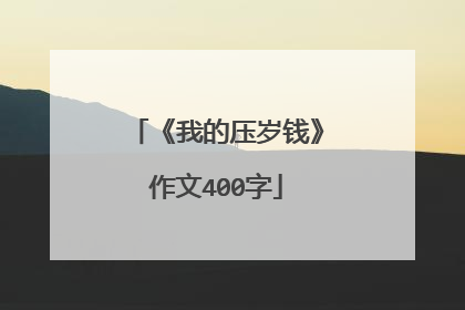 《我的压岁钱》作文400字