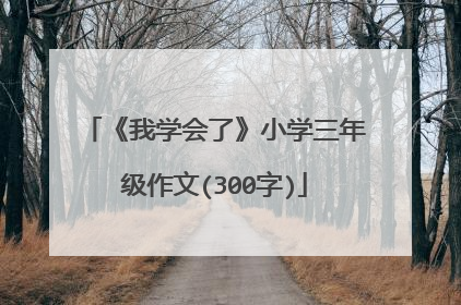 《我学会了》小学三年级作文(300字)