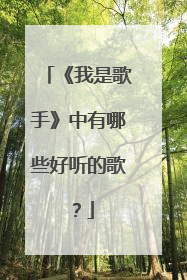 《我是歌手》中有哪些好听的歌？