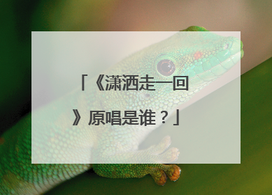 《潇洒走一回》原唱是谁？