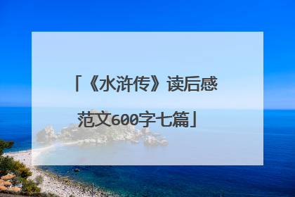 《水浒传》读后感范文600字七篇