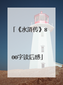 《水浒传》800字读后感