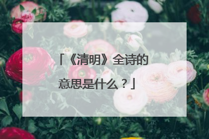 《清明》全诗的意思是什么?