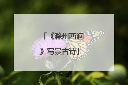 《滁州西涧》写景古诗