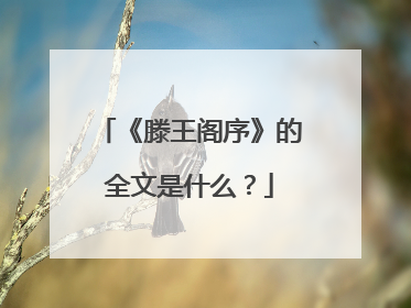 《滕王阁序》的全文是什么？
