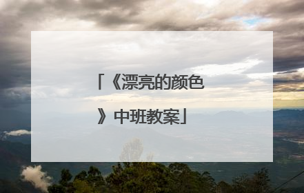 《漂亮的颜色》中班教案