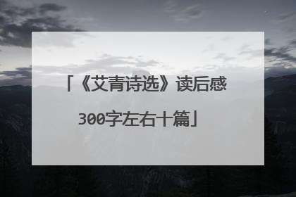 《艾青诗选》读后感300字左右十篇