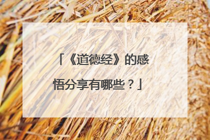 《道德经》的感悟分享有哪些？