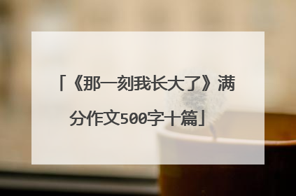 《那一刻我长大了》满分作文500字十篇