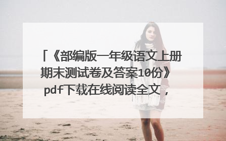 《部编版一年级语文上册期末测试卷及答案10份》pdf下载在线阅读全文，求百度网盘云资源