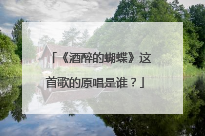 《酒醉的蝴蝶》这首歌的原唱是谁？