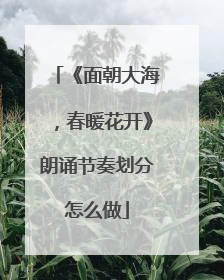 《面朝大海，春暖花开》朗诵节奏划分怎么做