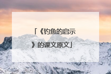 《钓鱼的启示》的课文原文