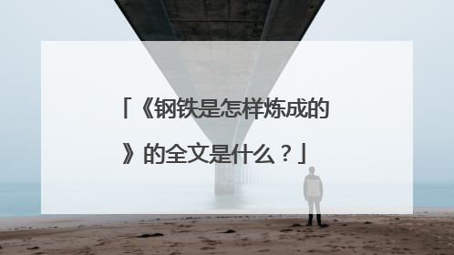 《钢铁是怎样炼成的》的全文是什么？