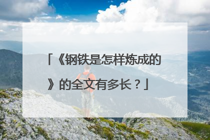 《钢铁是怎样炼成的》的全文有多长？