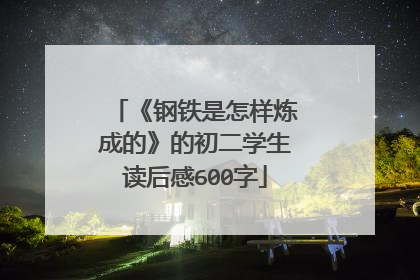 《钢铁是怎样炼成的》的初二学生读后感600字
