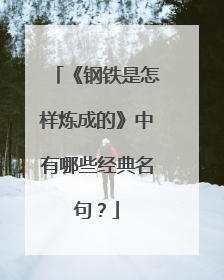 《钢铁是怎样炼成的》中有哪些经典名句？