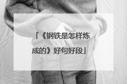 《钢铁是怎样炼成的》好句好段
