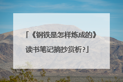 《钢铁是怎样炼成的》读书笔记摘抄赏析?