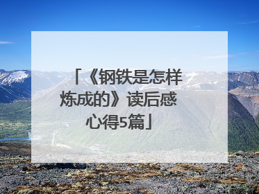 《钢铁是怎样炼成的》读后感心得5篇