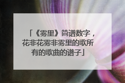 《雾里》简谱数字，花非花雾非雾里的歌所有的歌曲的谱子