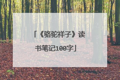 《骆驼祥子》读书笔记100字