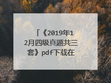 《2019年12月四级真题共三套》pdf下载在线阅读全文，求百度网盘云资源