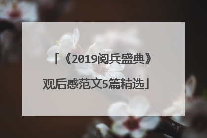 《2019阅兵盛典》观后感范文5篇精选