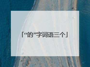 “的”字词语三个