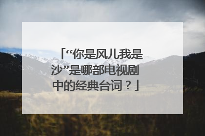 “你是风儿我是沙”是哪部电视剧中的经典台词？