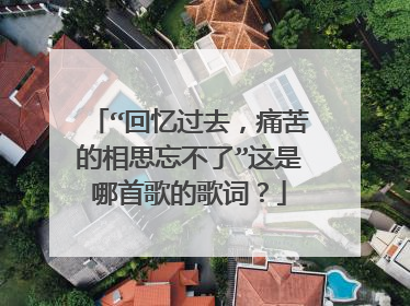 “回忆过去，痛苦的相思忘不了”这是哪首歌的歌词？