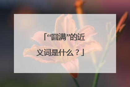 “圆满”的近义词是什么？