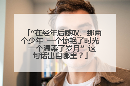 “在经年后感叹、那两个少年 一个惊艳了时光 一个温柔了岁月” 这句话出自哪里？