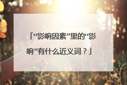 “影响因素”里的“影响”有什么近义词？