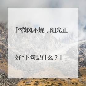 “微风不燥，阳光正好”下句是什么？