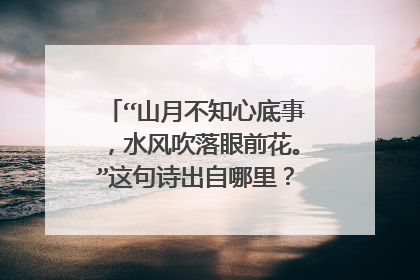 “山月不知心底事，水风吹落眼前花。”这句诗出自哪里？全文是怎样的？