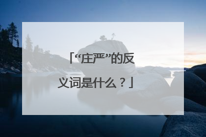 “庄严”的反义词是什么？