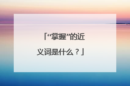 “掌握”的近义词是什么？